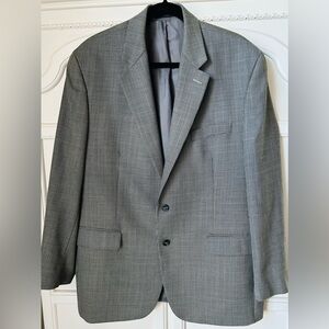 Lauren Ralph Lauren Wool Blazer Mens 44R Gray Black Jacket Sport Coat Lined